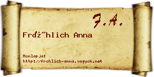 Fröhlich Anna névjegykártya